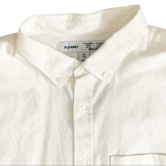 NWT Old Navy White Men's Button Down Shirt - XXL - Picture 5 of 8